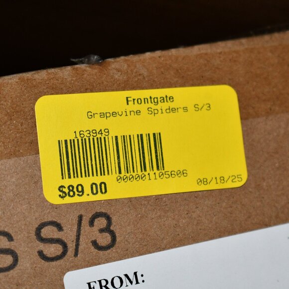 Grandinroad Grapevine Spiders, Set of Three Spiders #163949 NIB - Picture 4 of 4